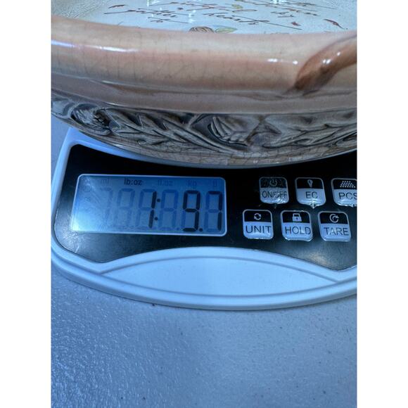 THANKSGIVING Autumn Settings Pie Plate by RUSS Berrie Co hand-painted Deep Dish - Picture 8 of 8